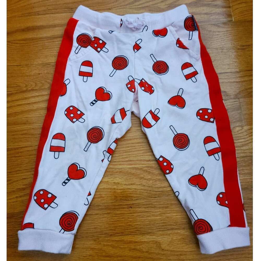 Polarn O Pyret Pink Lollipop Candy Print Girls Pants 1.5-2 Yrs.
